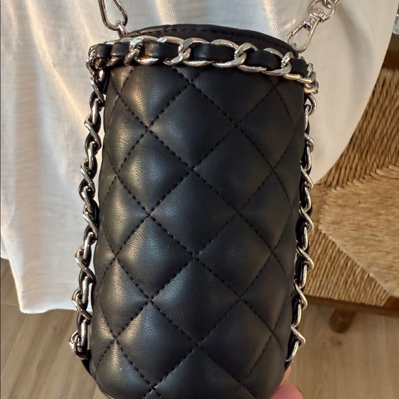 White House Black Market Quilted Black Chain Drink Holder - Picture 6 of 6